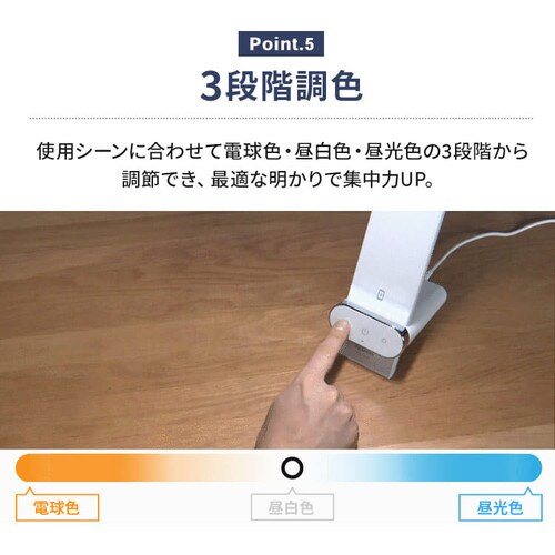 LEDデスクライト ワイヤレス充電 USBポート付 縦置きタイプ LDL-QLDL