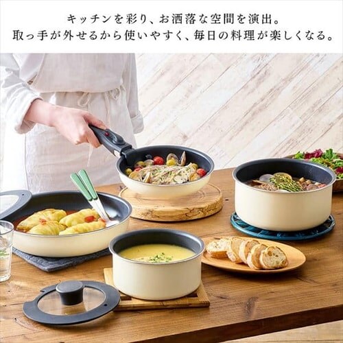取っ手が外せるフライパン・なべ 11点セット TF－SE11【全3色