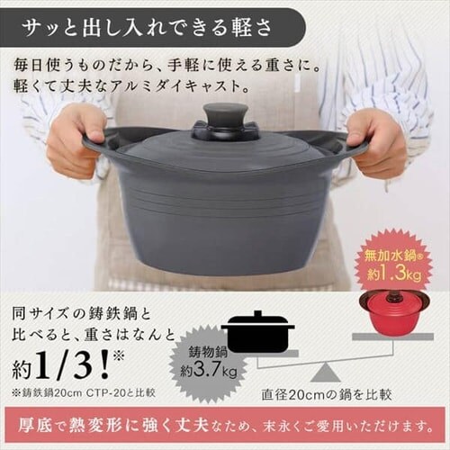 【訳あり】無加水鍋24cm深型 MKSS-P24D グレー_16