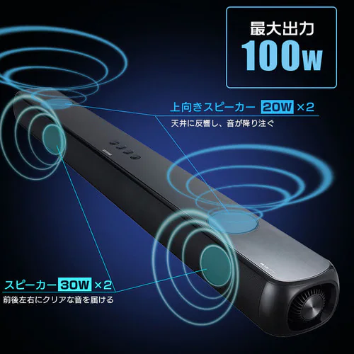 サウンドスピーカー Bluetooth 2.02ch IHT-S301 ブラック_6