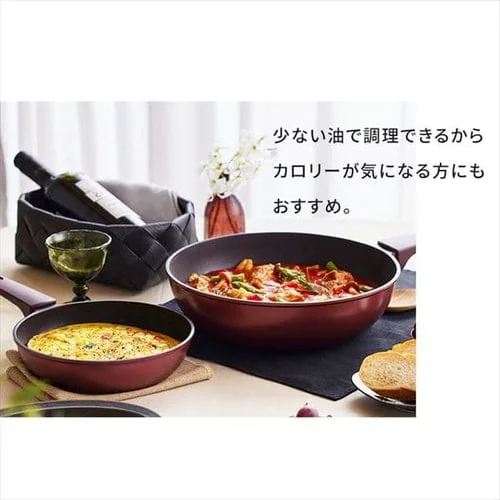 フライパン 炒めなべ 26cm IH/ガス火対応 取っ手一体型 ダイヤモンドコートパン DCP-I26 ルビーレッド_7