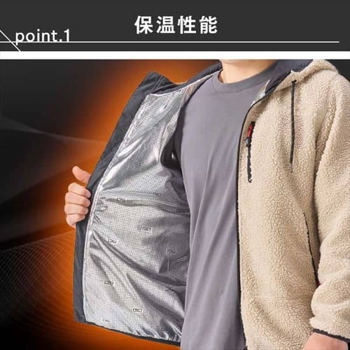 naomaru【Drawer】裏ボア パーカー アイボリー size1 あったか裏アルミボアパーカー FC21501-KHL カーキ Lサイズ H577816
