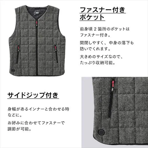 ツイード調ヒートベスト FC21612-GRM グレー Mサイズ_13