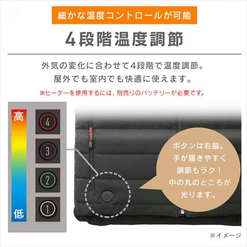 ヒートベスト リバーシブル Mサイズ FC21613-BKM ブラック_11