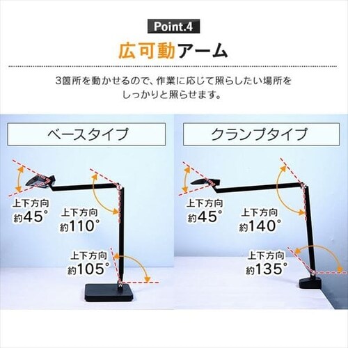 �f�X�N���C�g T�^ �N�����v�^�C�v �����R��/USB�[�q�t LDL-TCDL-B �u���b�N_11