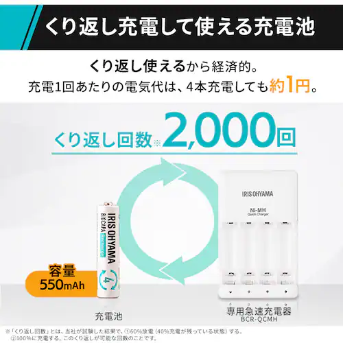 �y���[���ցz�y4�{�p�b�N�z �j�b�P�����f�d�r �P4�` �r�b�N�L���p ���`���[�W BCR-R4MH/4B�y������s�z_3