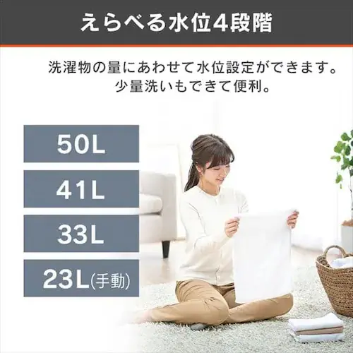 【設置無料】 洗濯機 6kg 設置費込み 部屋干し時間短縮モード ガラストップ 一人暮らし IAW-T605BL-B ブラック_9