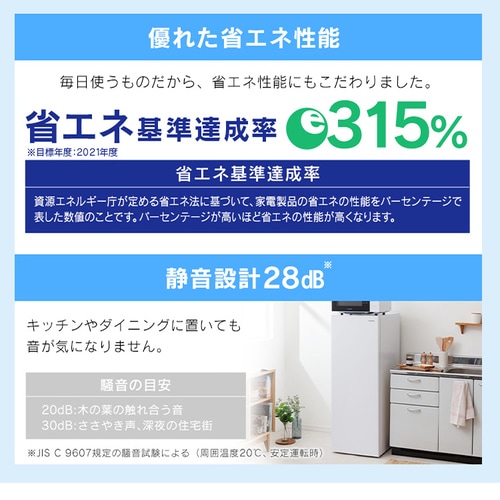 冷蔵庫 142L 自動霜取り 省エネ 1ドア 幅47.5cm IRSN-14A-W ホワイト+