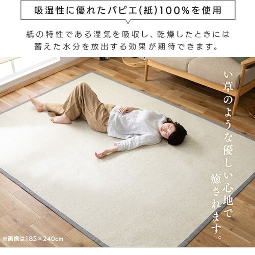 ラグ 和モダンラグ 185cm×240cm 3畳 ベージュ×グレー ORG-P1824