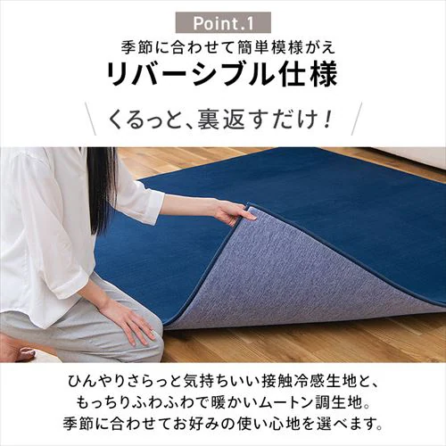 ���O ���E�N�b�V�������O ���o�[�V�u���^�C�v �t�ďH�~�g���郉�O 185cm�~185cm 2�� ����3cm �O���[ ACRR-CM1818_3