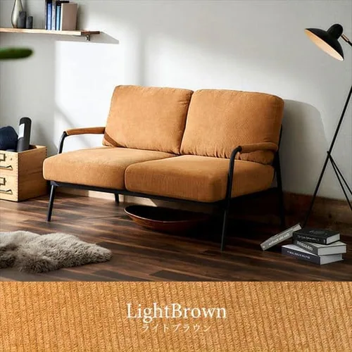 ソファ 2人掛け コーデュロイソファ SFCS-120 ライトブラウン_2