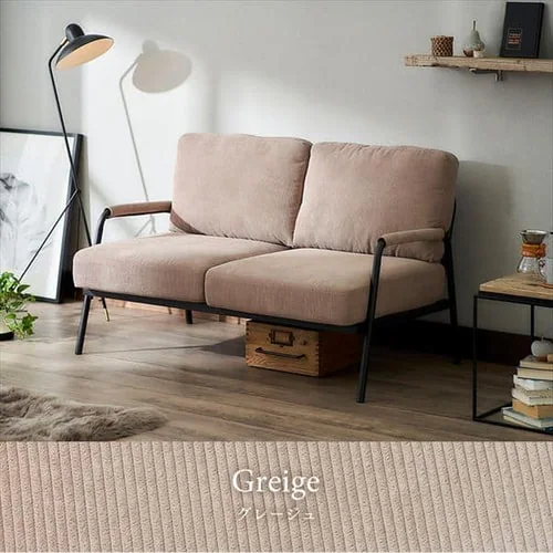 ソファ 2人掛け コーデュロイソファ SFCS-120 ライトブラウン_3