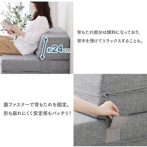 ソファ 1人掛け マットレス シングル 厚さ12cm 4WAY プロファイル加工