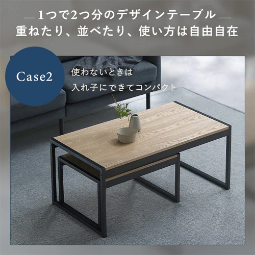 スチールフレーム ローテーブル センターテーブル SFCT-900N ナチュラル_5