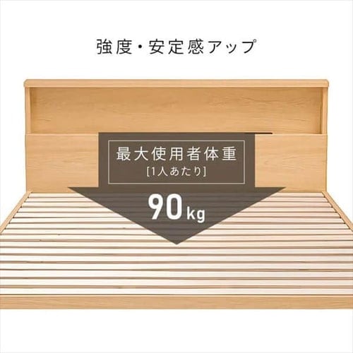 マットレスセット】ベッド セミダブル すのこ 棚付き コンセント