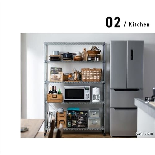 �y�󂠂�z�X�`�[�����b�N ��120cm ���^�����b�N �V���v�� 4�i SMR-1215J �V���o�[ (�|�[�����a25mm�E�I��4��)_10