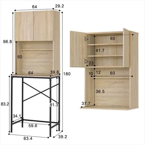 ゴミ箱上ラック GUR-640S ナチュラル/ブラック_14