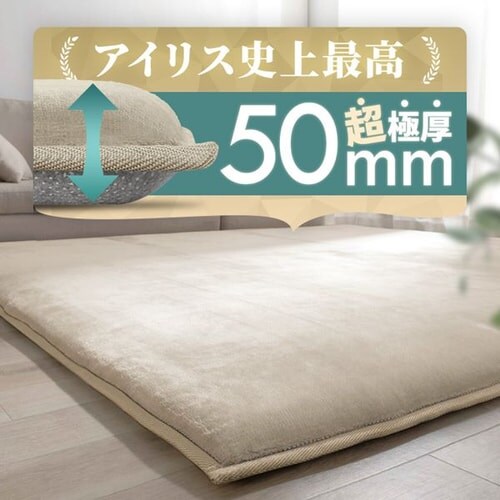 ラグ ラ・クッションラグ マイクロムートンタイプ 185cm×185cm 2畳 超