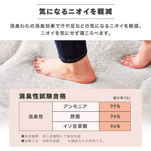 ラグ ぽかぽか5層ラグ 吸湿発熱 185cm×185cm 2畳 アイボリー ORG-PK1818_10