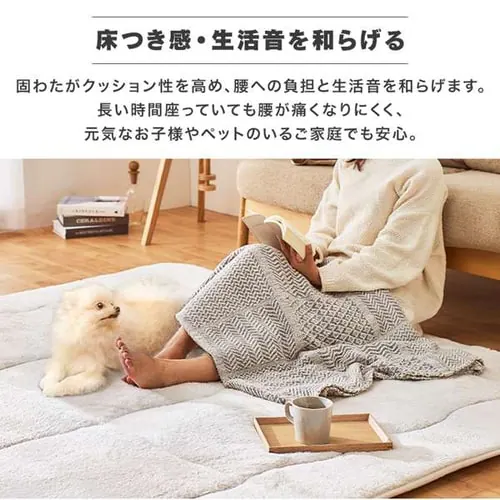 ラグ ぽかぽか5層ラグ 吸湿発熱 185cm×185cm 2畳 アイボリー ORG-PK1818_13