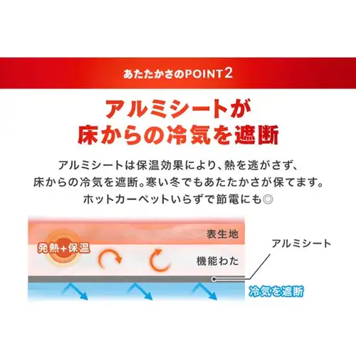ラグ ぽかぽか5層ラグ 吸湿発熱 185cm×240cm 3畳 アイボリー ORG-PK1824_9