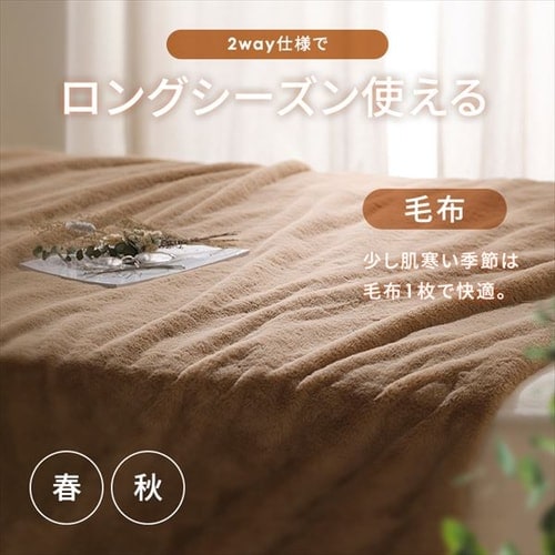 毛布 シングル 2WAY 吸湿発熱 抗菌防臭 ベージュ K104792 │アイリス