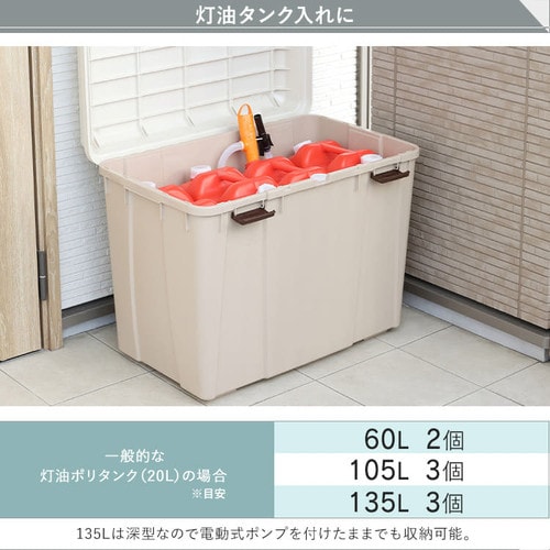 2個セット】収納ボックス ワイドストッカー 深型 135L 屋外 屋内 大