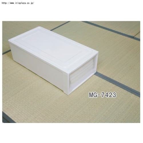 高級♦️桐素材♦️ホワイトチェスト♦️ロココ カントリー♦️隙間収納♦️送料込 収納ケース ロング 収納ボックス 幅39cm MG-7423 ホワイト/クリア