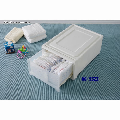 収納ケース クローゼット 引き出し ロングチェスト ホワイト／クリア