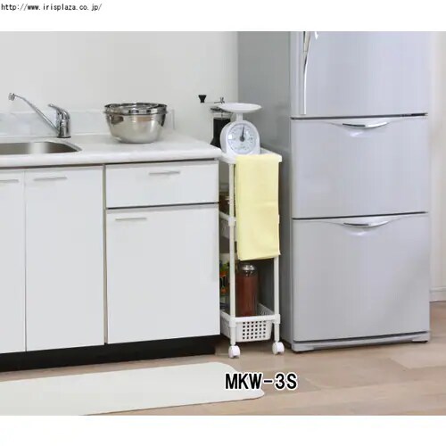 【訳あり】メタルポールワゴンスリム 3段 MKW-3S_4