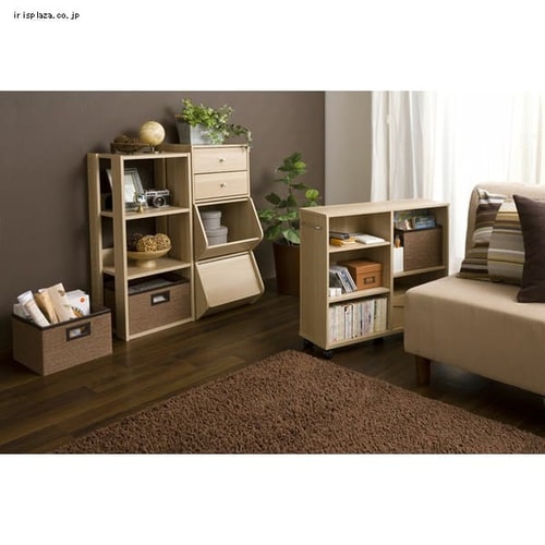 オープンウッドラック 4段 OWR-400 ナチュラル K226620 │アイリス