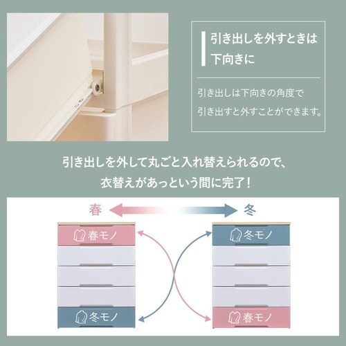 チェスト 5段 組み立て簡単 収納ボックス タンス ウッドトップチェスト