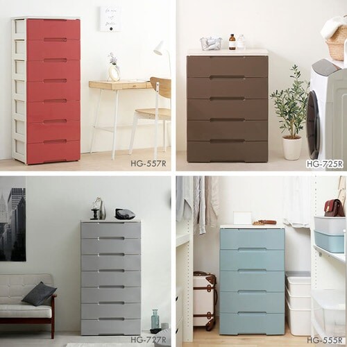 【訳あり】 チェスト 5段 収納ボックス タンス ウッドトップチェスト HG-725R スモーキーグレー_8