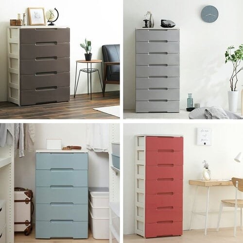 【訳あり】 チェスト 5段 収納ボックス タンス ウッドトップチェスト HG-725R スモーキーグレー_19