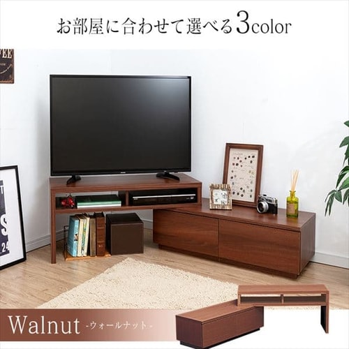 伸縮テレビ台 100~185cmウォールナット K254018 │アイリスオーヤマ