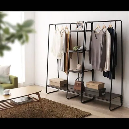 ハンガーラック 1段 プレミアム ボード1枚付き スタイルハンガー2WAYタイプ PI-B1 ブラック _12