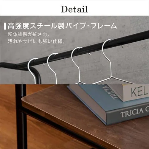 ハンガーラック 1段 プレミアム ボード1枚付き スタイルハンガー2WAYタイプ PI-B1 ブラック _13