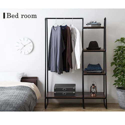 ハンガーラック 1段 プレミアム ボード1枚＋ラック付き スタイル