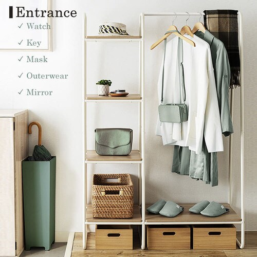 ハンガーラック 1段 プレミアム ボード1枚＋ラック付き スタイル