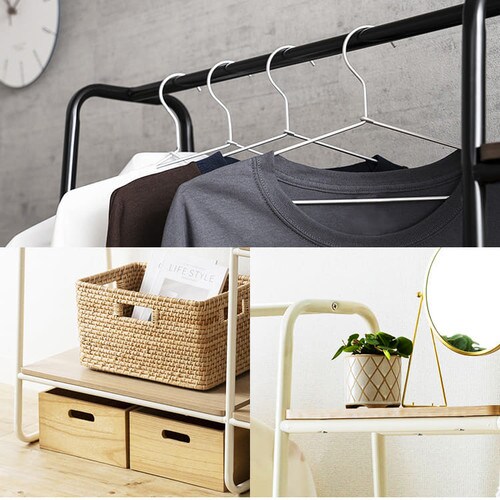 ハンガーラック 1段 プレミアム ボード1枚＋ラック付き スタイル