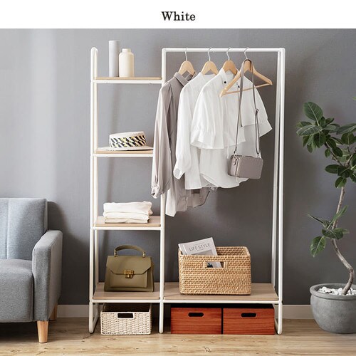 ハンガーラック 1段 プレミアム ボード1枚＋ラック付き スタイル