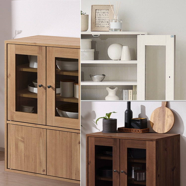 リニューアルしました☆ガラスキャビネット GKN-9060R オフホワイト