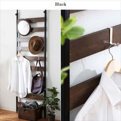 ウッドウォールラック 幅68cm 壁面収納 WLR-66 ブラック K251448