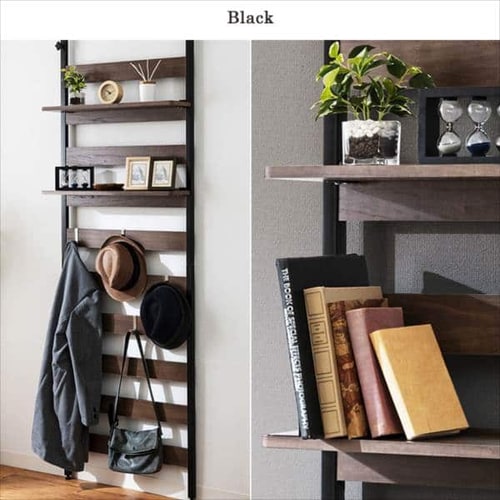 ウッドウォールラック 幅68cm 棚付き WLR-T66 ホワイト K251451