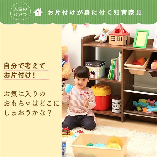 おもちゃ 収納 ボックス 本棚付き HTHR-34 パステル K251490