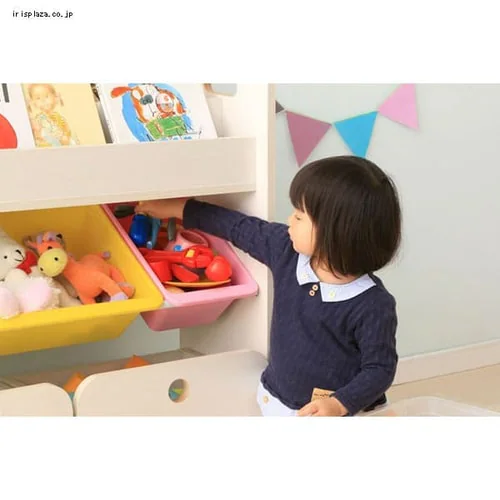 おもちゃ 収納 ボックス 絵本棚付き STHR-13 キャロット_22