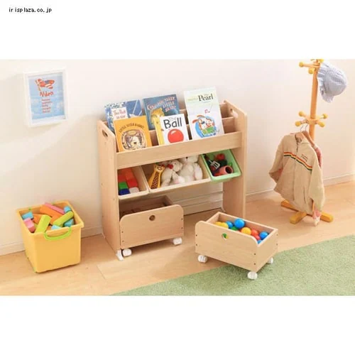 おもちゃ 収納 ボックス 絵本棚付き STHR-13 キャロット_24