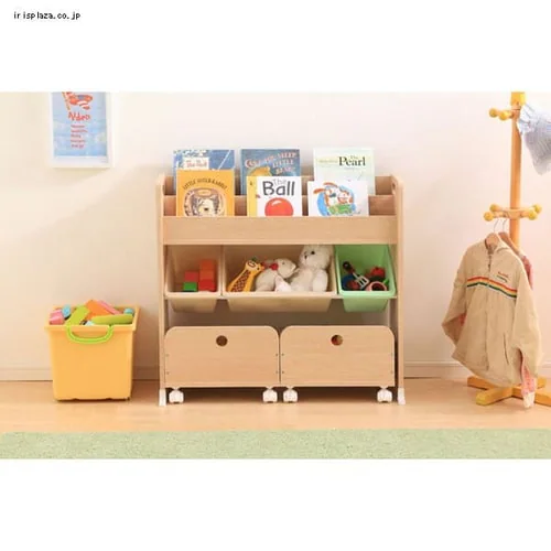 おもちゃ 収納 ボックス 絵本棚付き STHR-13 キャロット_25