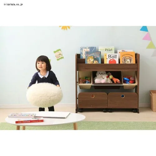 おもちゃ 収納 ボックス 絵本棚付き STHR-13 キャロット_26