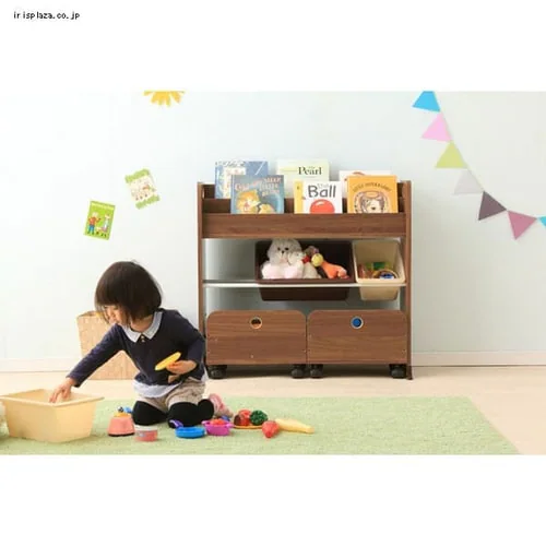 おもちゃ 収納 ボックス 絵本棚付き STHR-13 キャロット_27